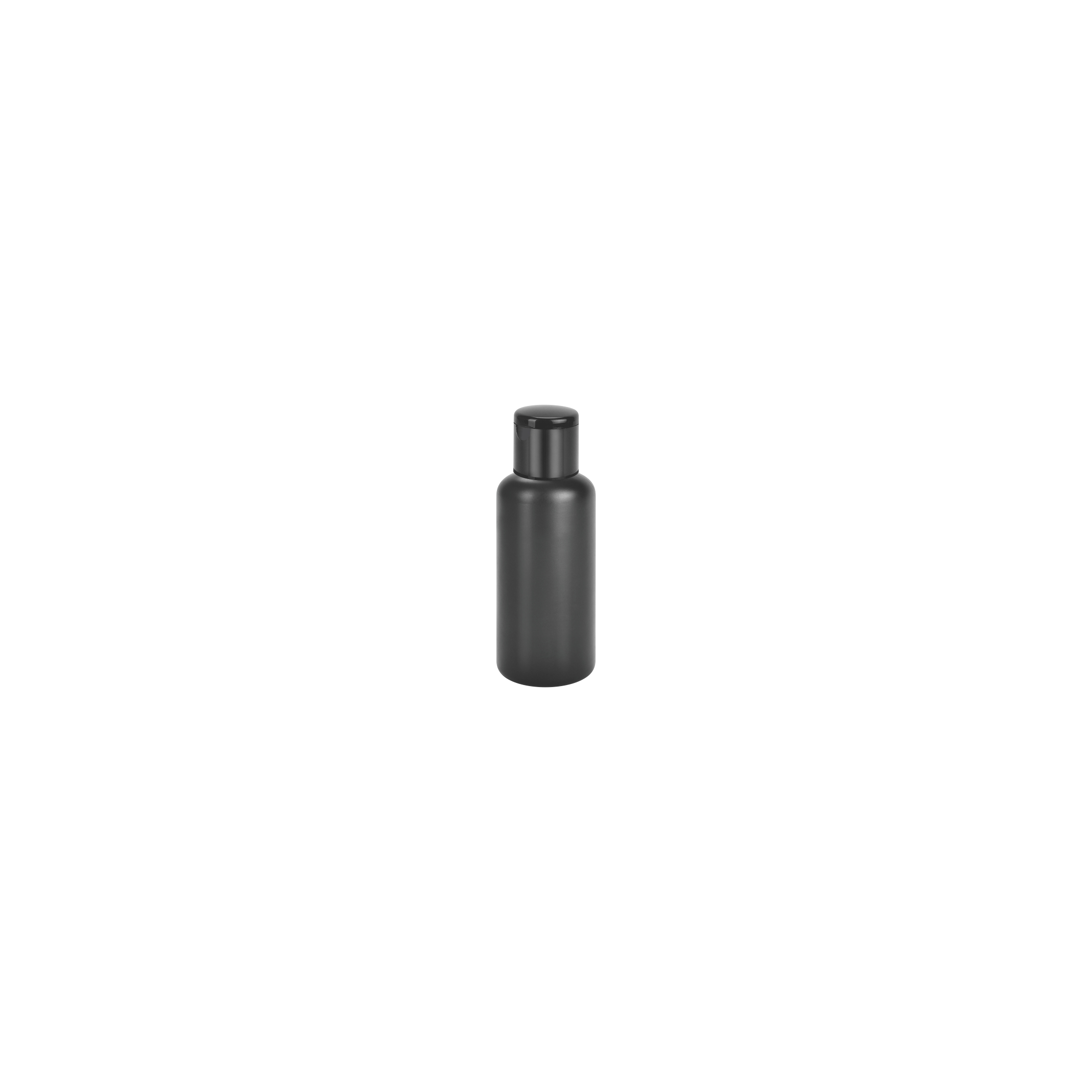 black round hdpe bottle with flip top cap